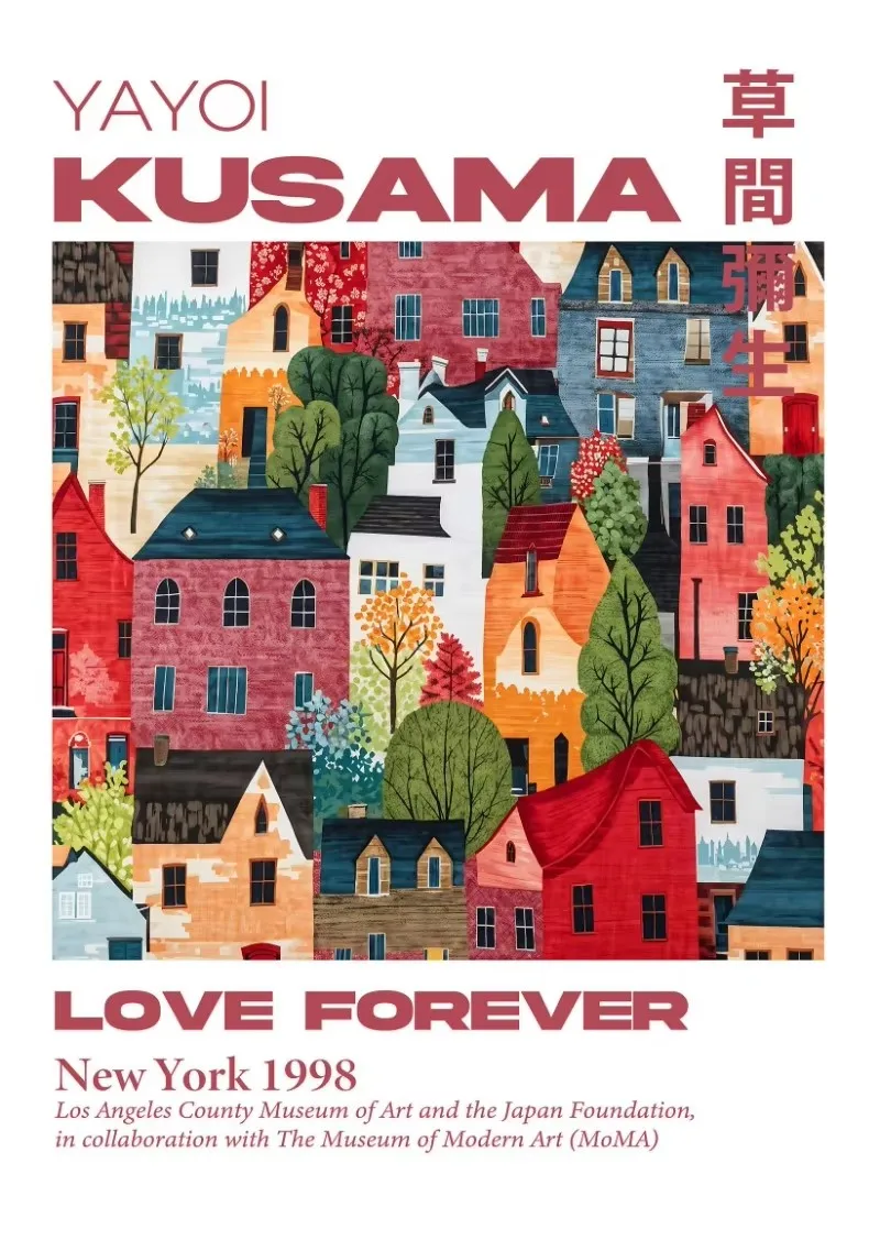 Plakat abstrakcyjne góry w kolorowych kropkach Czarny