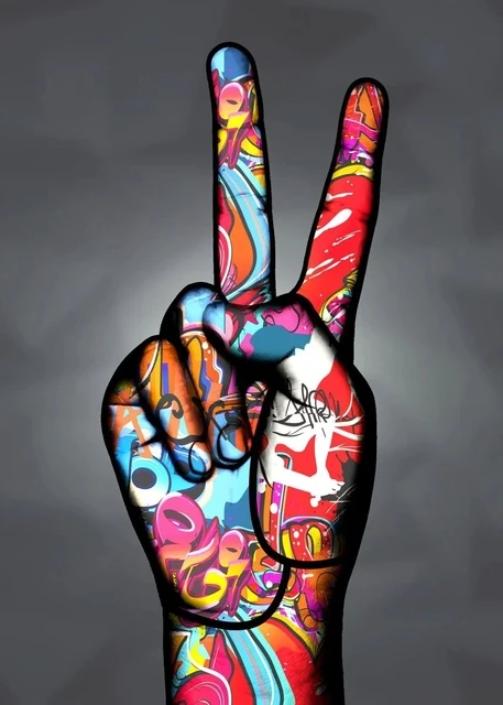 Abstrakcyjne graffiti pop-art Biały