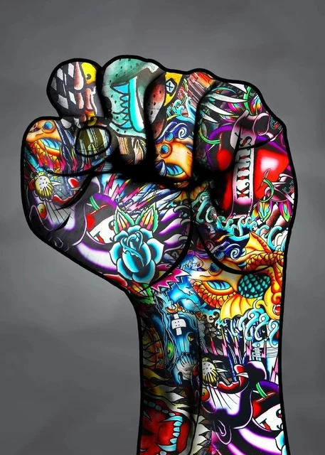 Abstrakcyjne graffiti pop-art Czerwony
