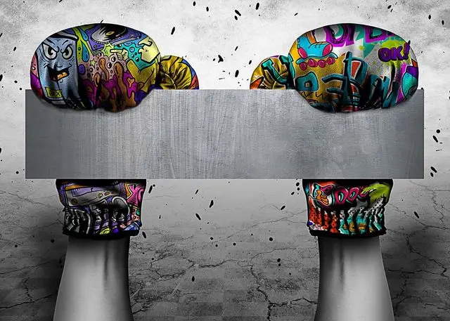Abstrakcyjne graffiti pop-art Granatowy