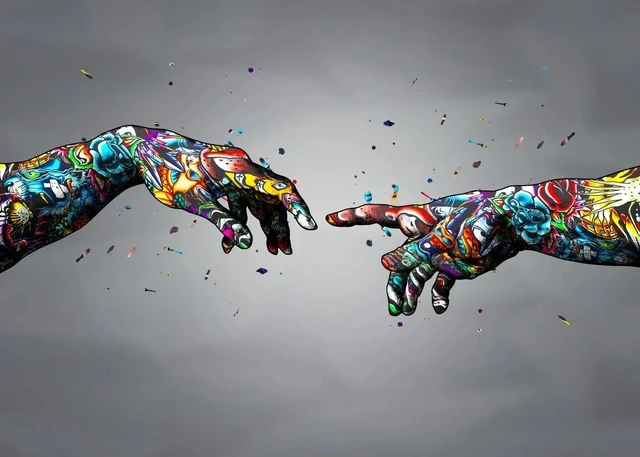 Abstrakcyjne graffiti pop-art Zielony