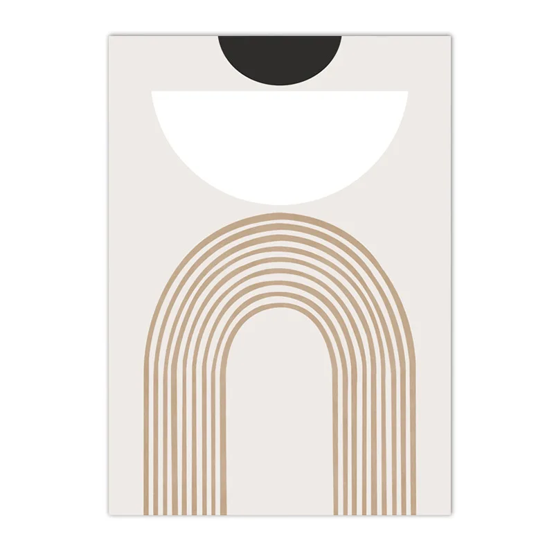 Plakat Abstrakcyjna Geometria Boho Biały