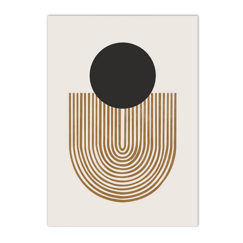 Plakat Abstrakcyjna Geometria Boho żółty