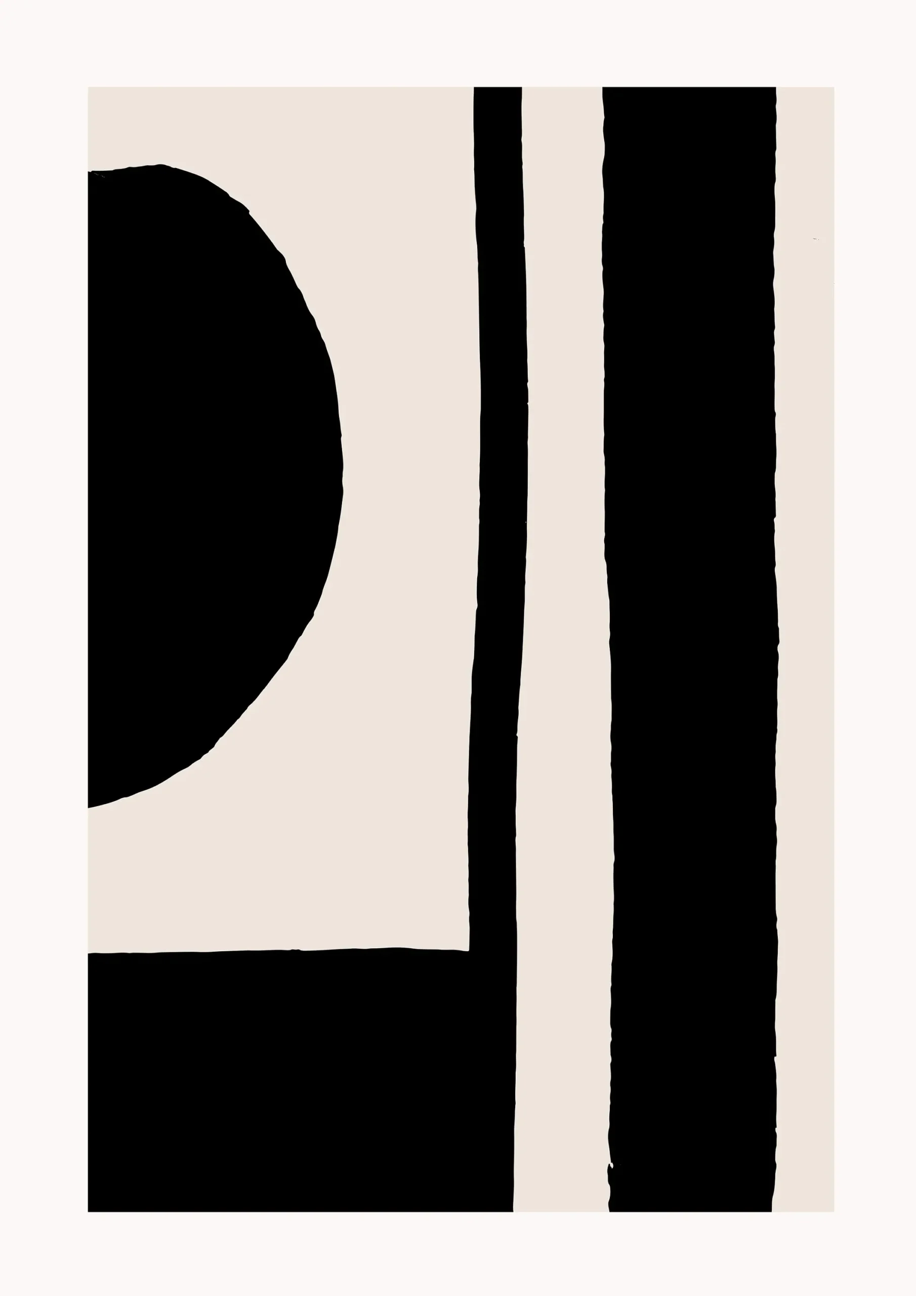 Plakat abstrakcyjny w stylu boho - minimalistyczne linie Biały