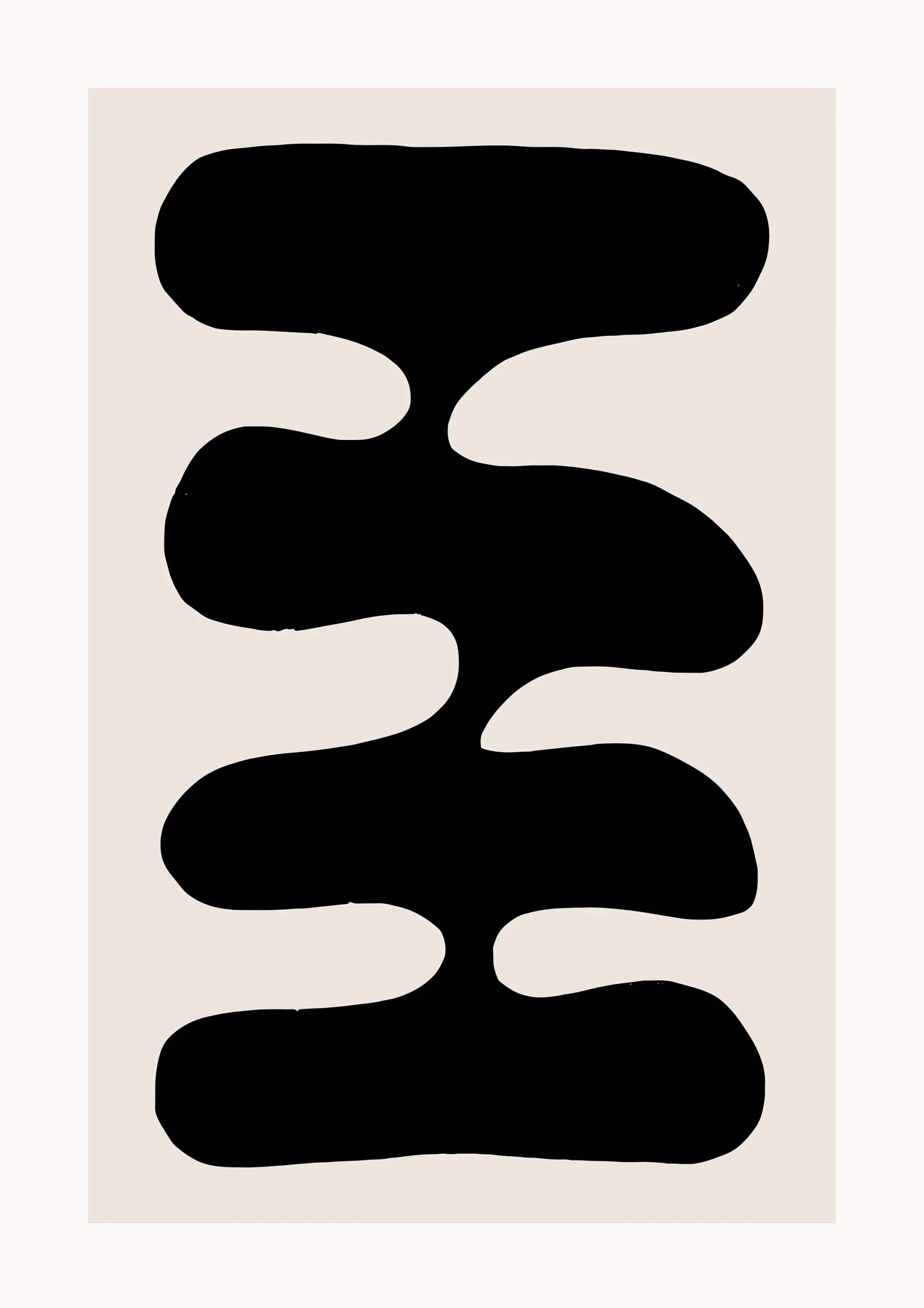 Plakat abstrakcyjny w stylu boho - minimalistyczne linie Czarny