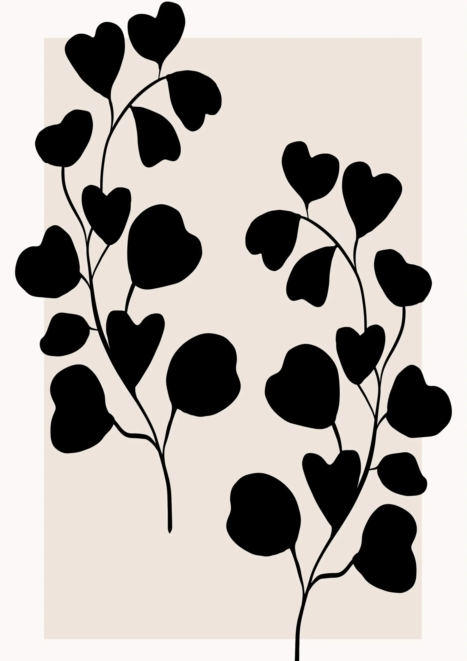 Plakat abstrakcyjny w stylu boho - minimalistyczne linie Czerwony