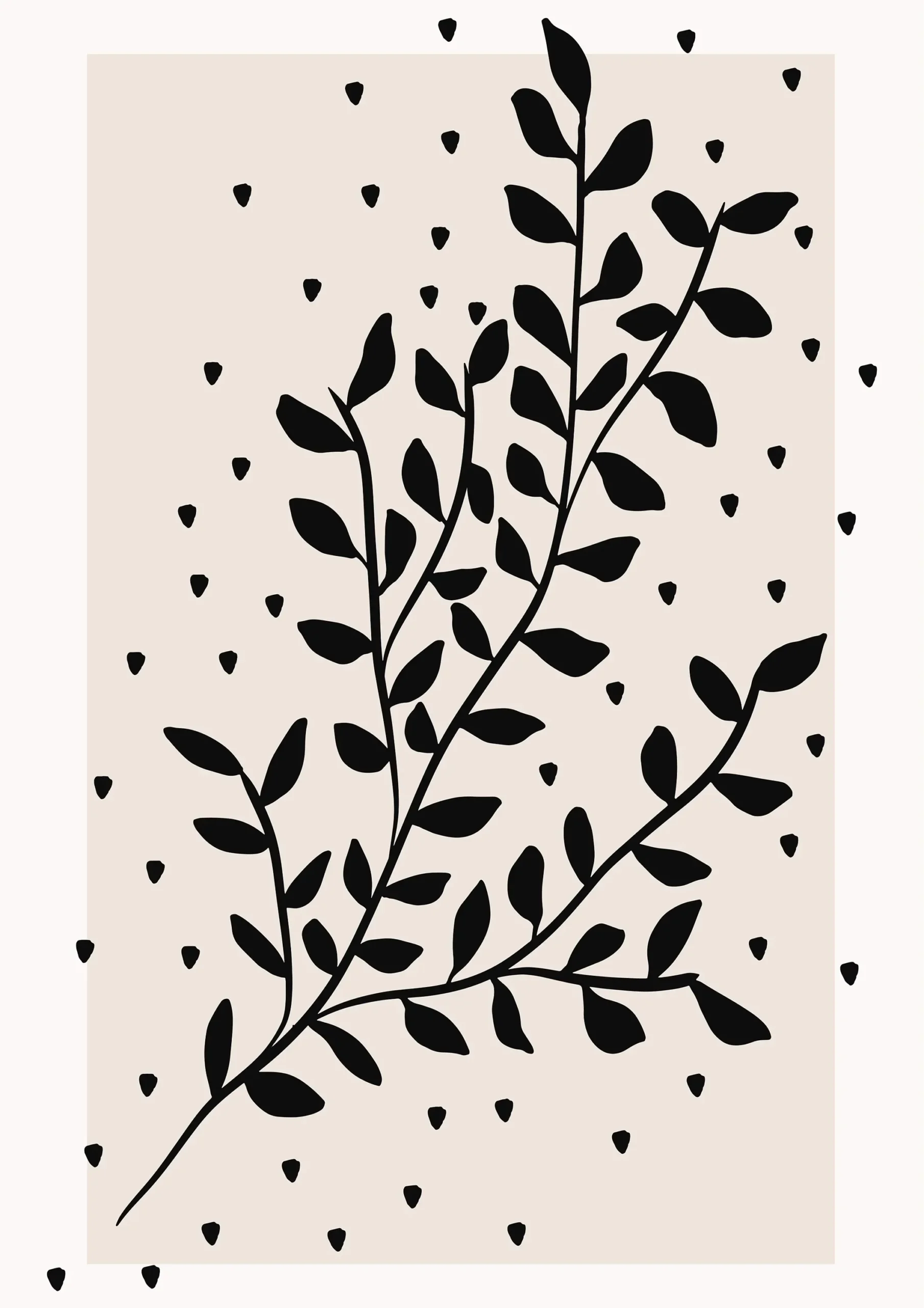 Plakat abstrakcyjny w stylu boho - minimalistyczne linie Szary