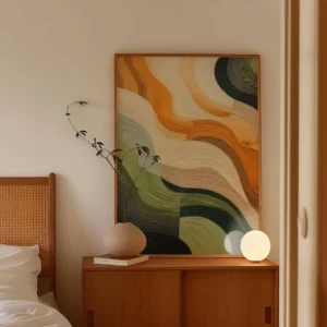 Plakat abstrakcyjny boho w odcieniach ziemi Biały