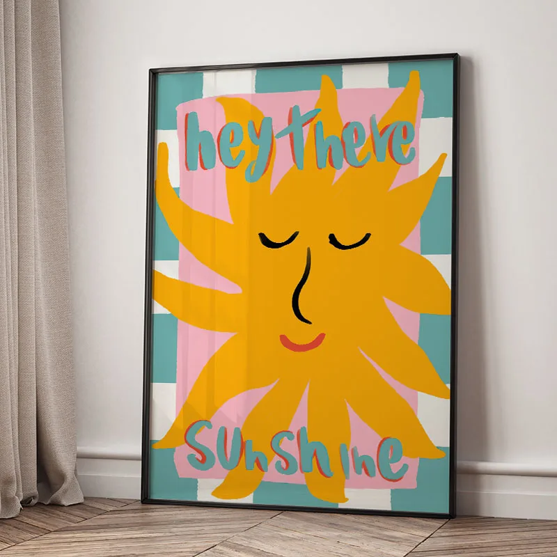 Plakat abstrakcja dziewczyna pies i kwiaty Zielony