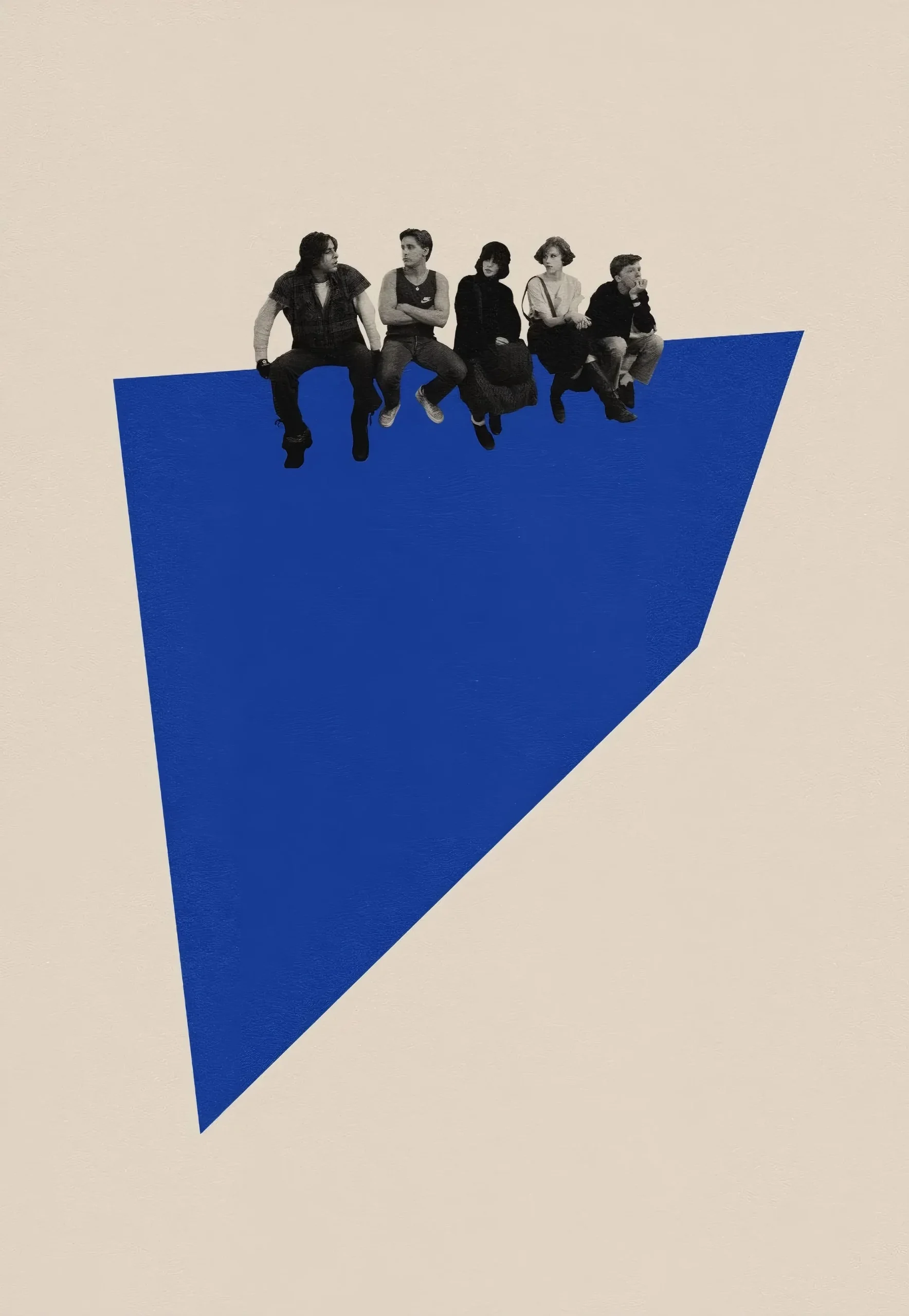 Plakat abstrakcyjny geometryczna scena kolorowa Głęboki niebieski