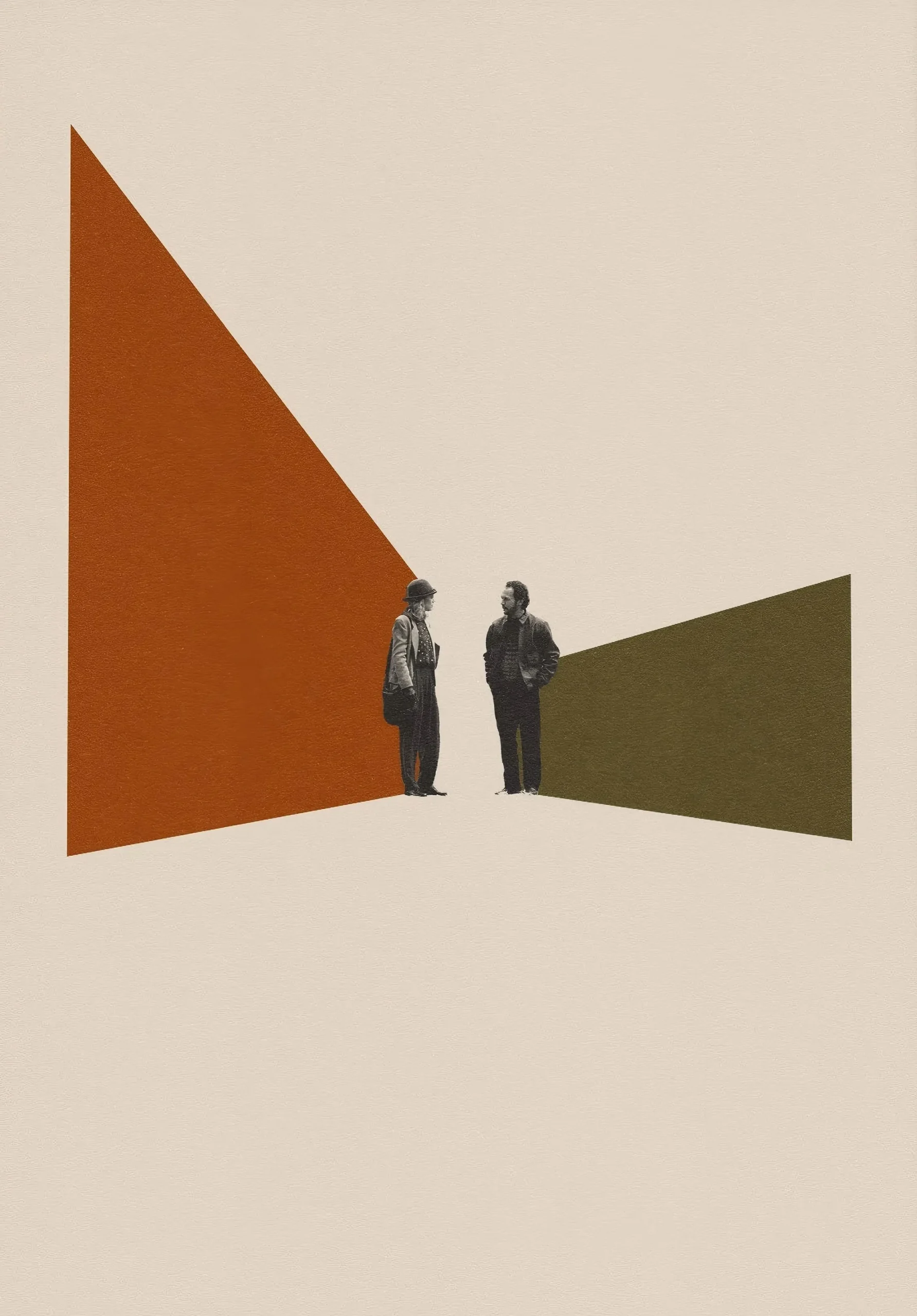 Plakat abstrakcyjny geometryczna scena kolorowa Różowy