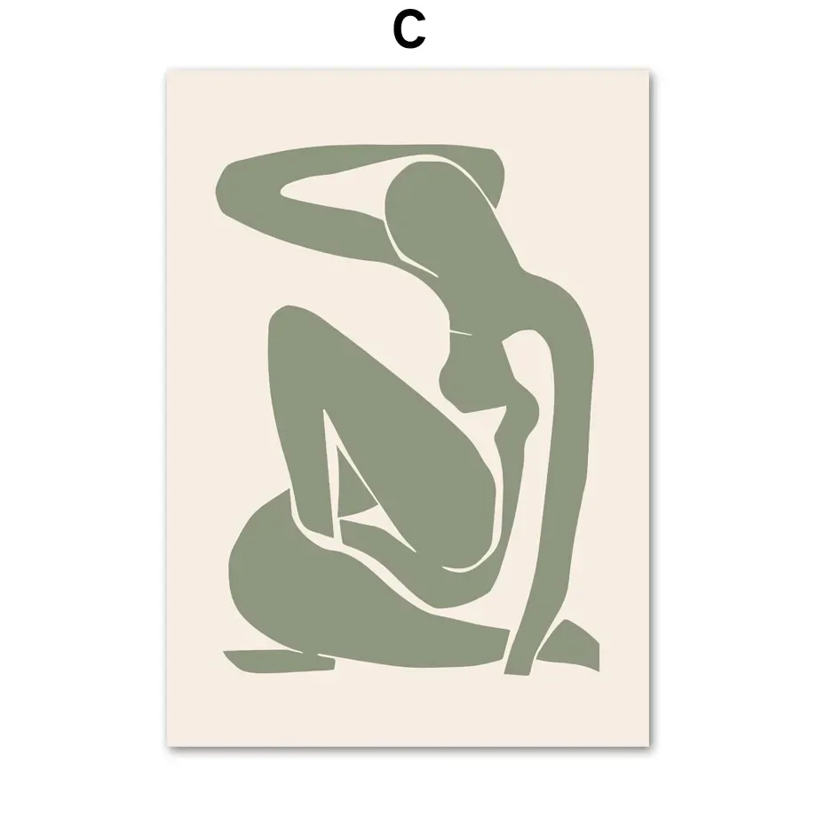 Abstrakcyjna kobieta - plakat z wycinanego papieru Czerwony