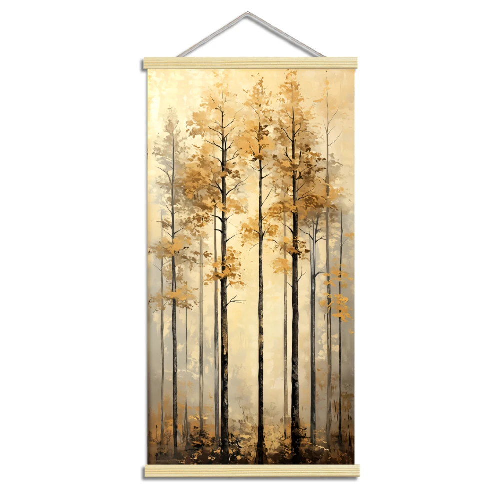 Plakat abstrakcyjny głęboki las Czerwony