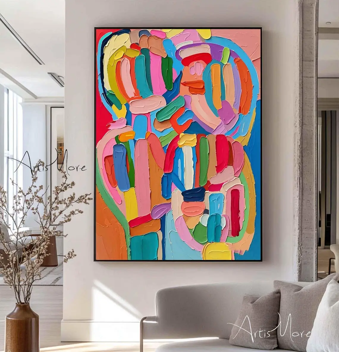 Plakat abstrakcyjny minimalistyczny kolorowy żółty