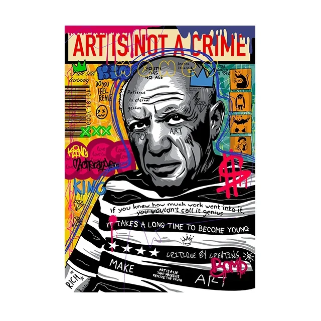 Plakat abstrakcyjny myśliwiec pop art Biały