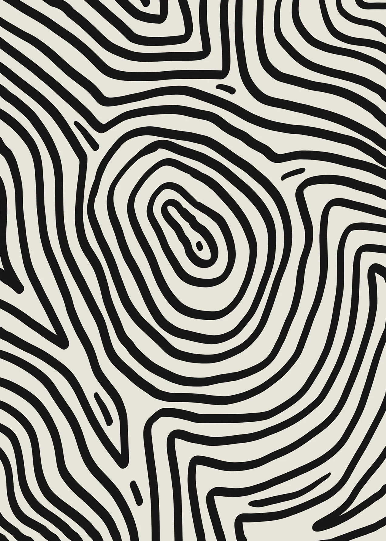 Plakat abstrakcyjny - pociągnięcia pędzlem mid-century Fioletowy