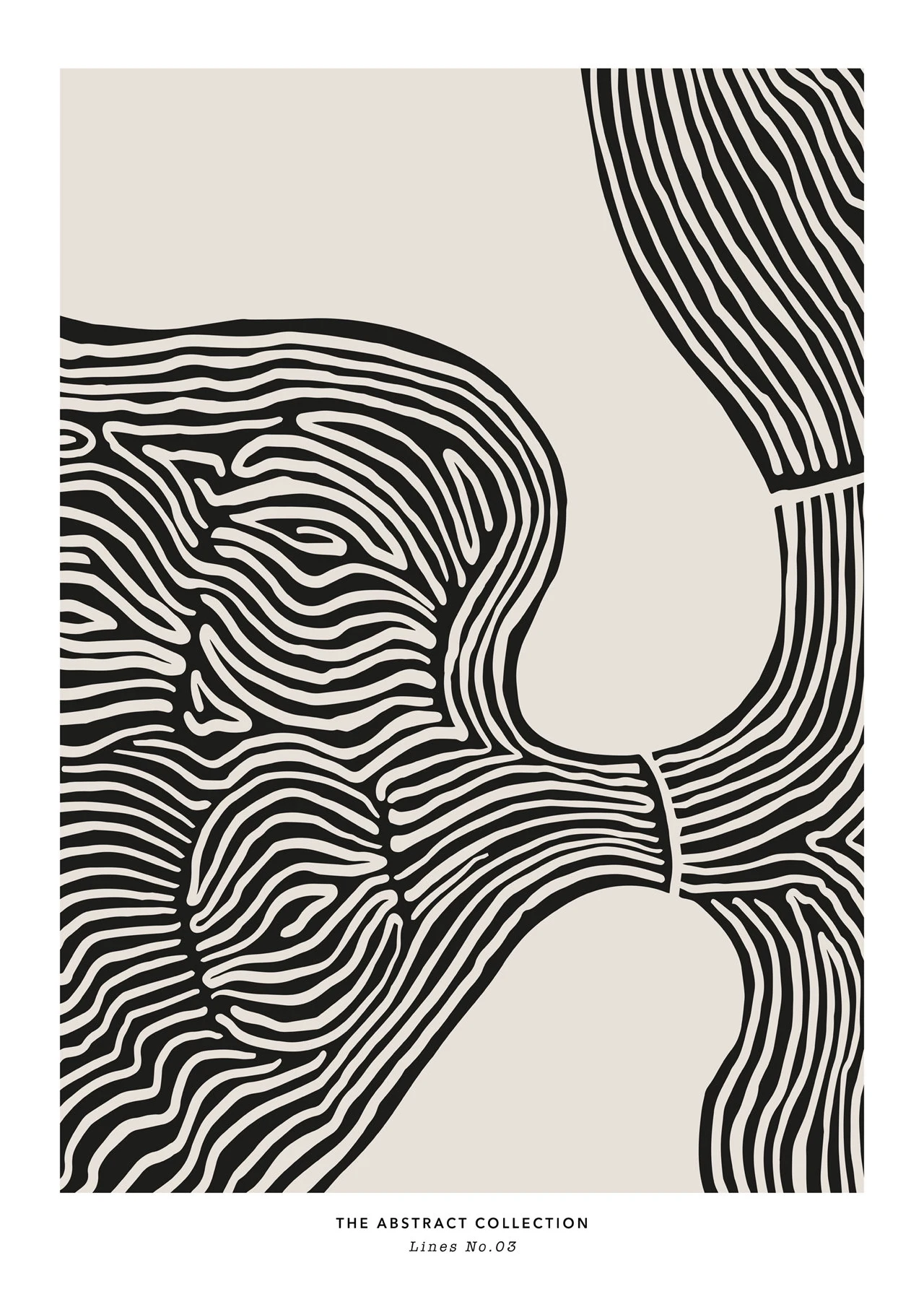 Plakat abstrakcyjny - pociągnięcia pędzlem mid-century Szary