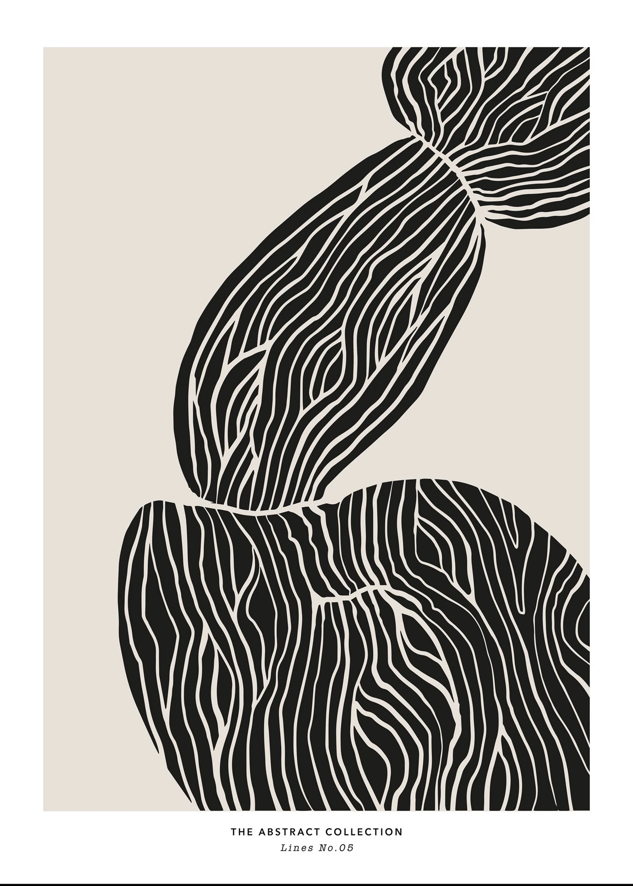 Plakat abstrakcyjny - pociągnięcia pędzlem mid-century Zielony
