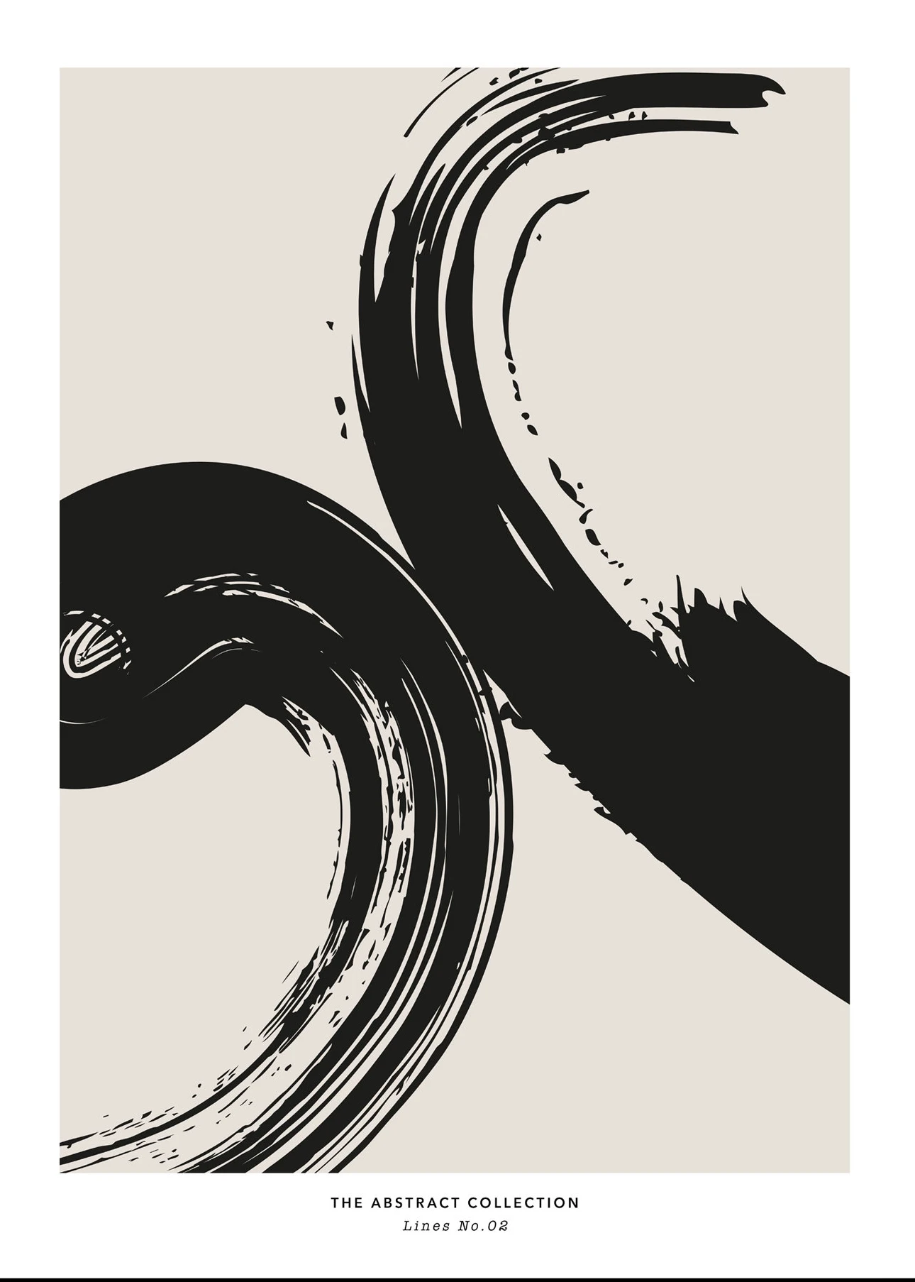 Plakat abstrakcyjny - pociągnięcia pędzlem mid-century Złoto