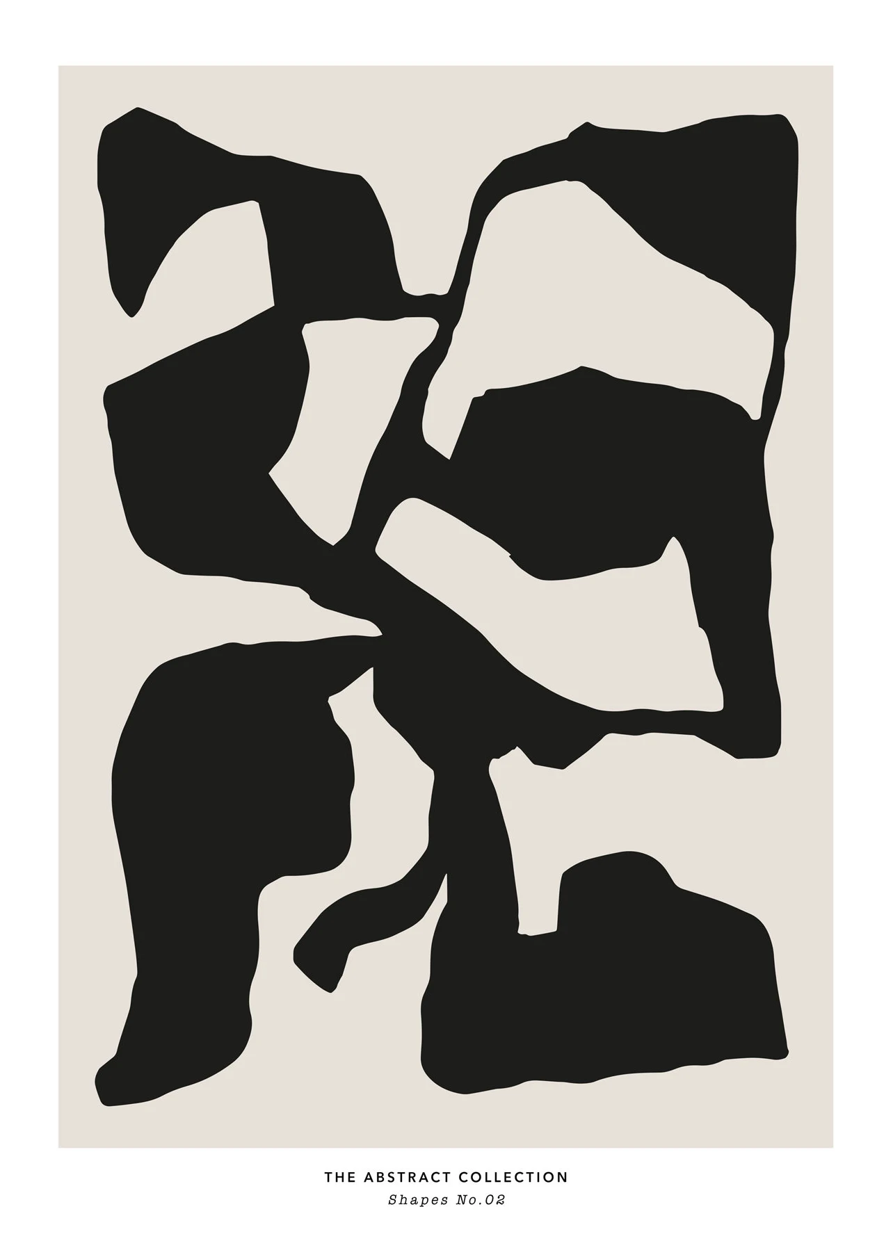 Plakat abstrakcyjny - pociągnięcia pędzlem mid-century żółty