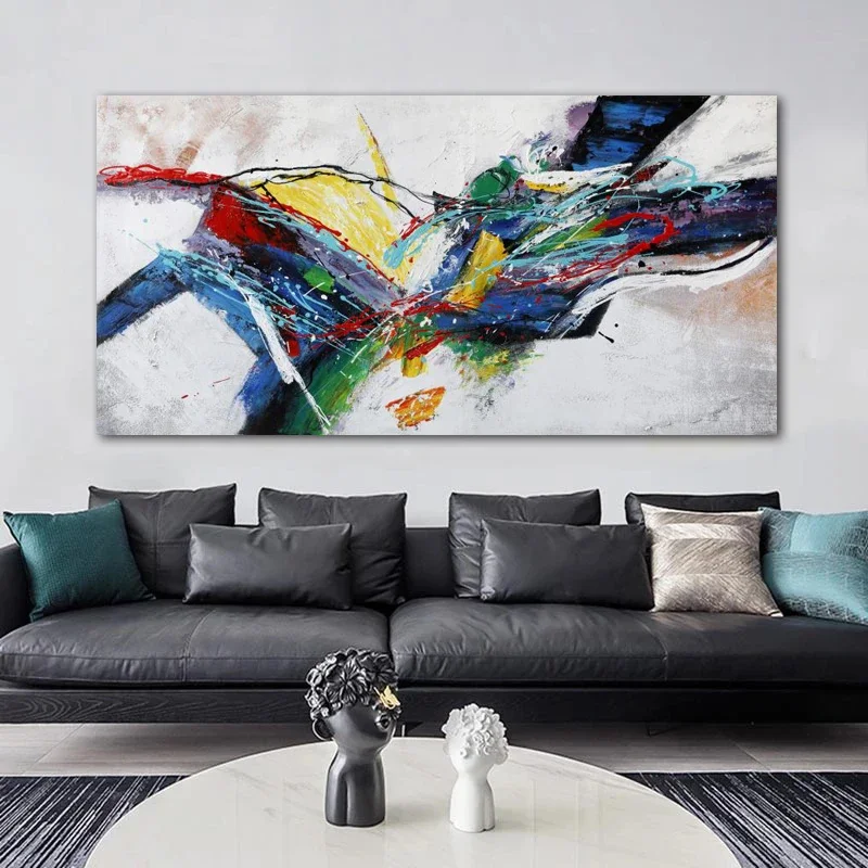 Plakat abstrakcyjny skandynawski kolorowy Jasnoszary