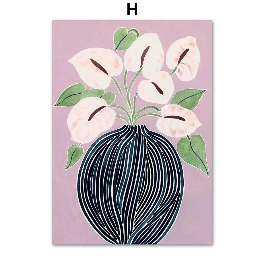Plakat abstrakcyjny tulipany i fiołki - kobieta w płaszczu Granatowy