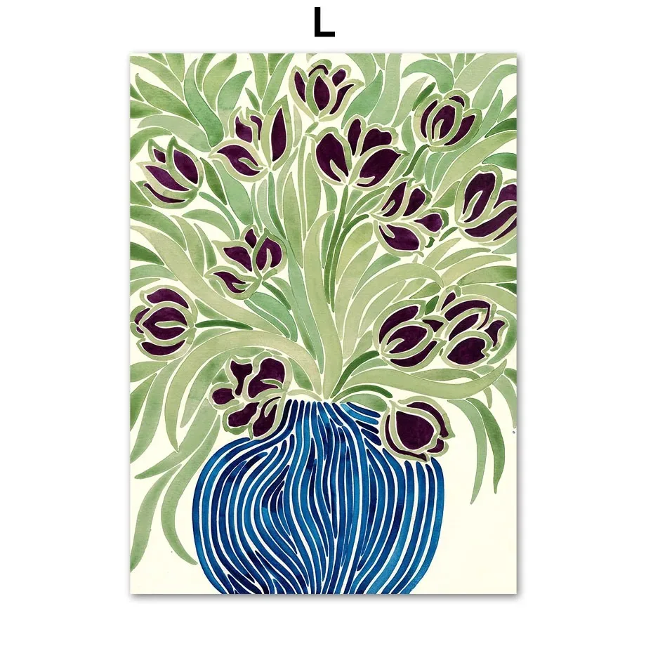 Plakat abstrakcyjny tulipany i fiołki - kobieta w płaszczu Jasnozielony