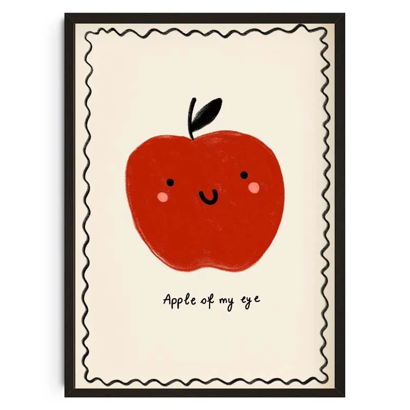 Plakat abstrakcyjny zwierzęta i kwiaty Y2K Pomarańczowy