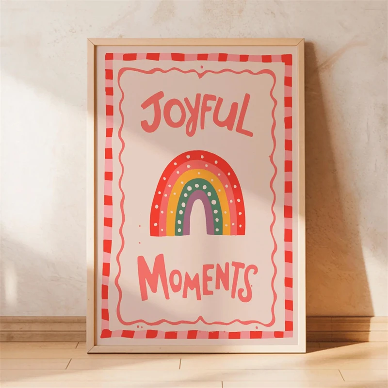 Plakat z afirmacjami boho dla dzieci Jasnożółty
