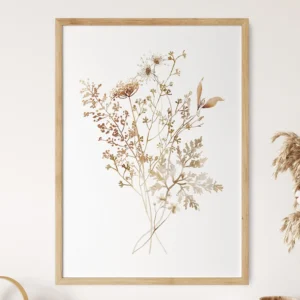 Plakat akwarela bukiet dzikich kwiatów Fioletowy/фиолетовый