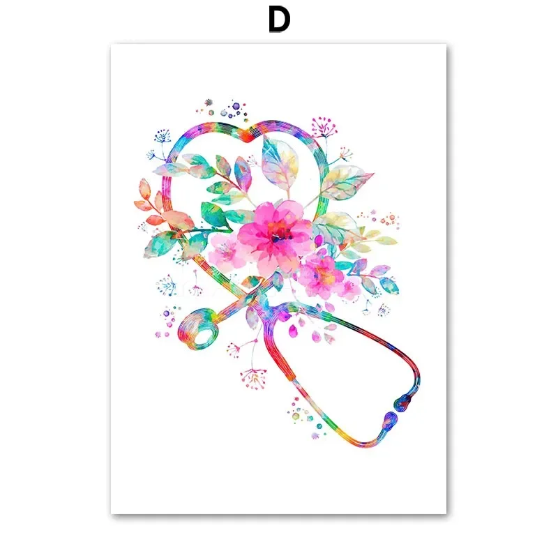 Plakat anatomiczny - narządy w kwiatach Burgundia