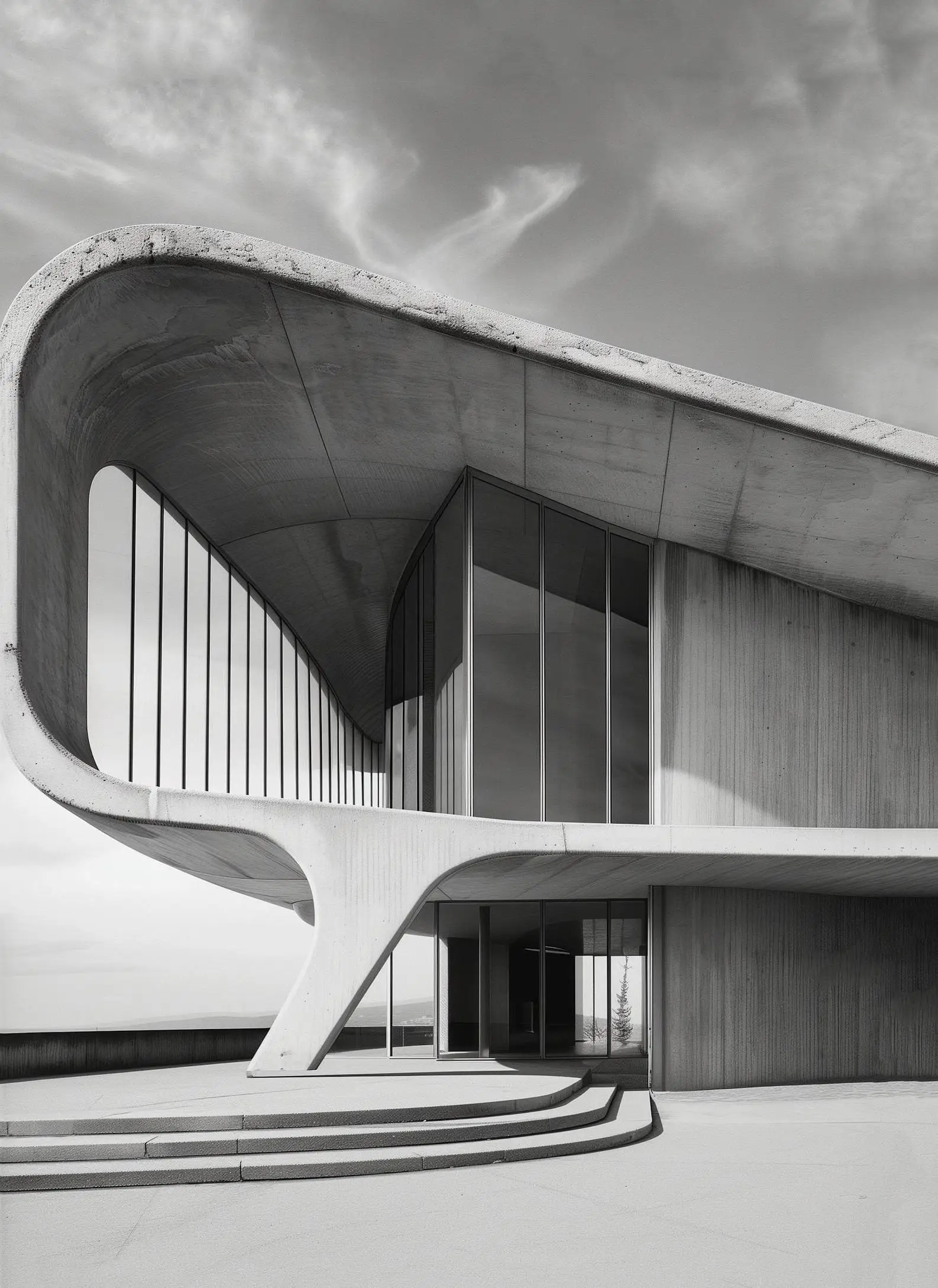 Plakat architektura brutalistyczna - betonowe domy Wielo