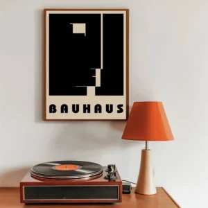 Plakat architektura modernizm Bauhaus Czerwony