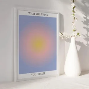 Plakat aura energy - duchowy gradient Biały