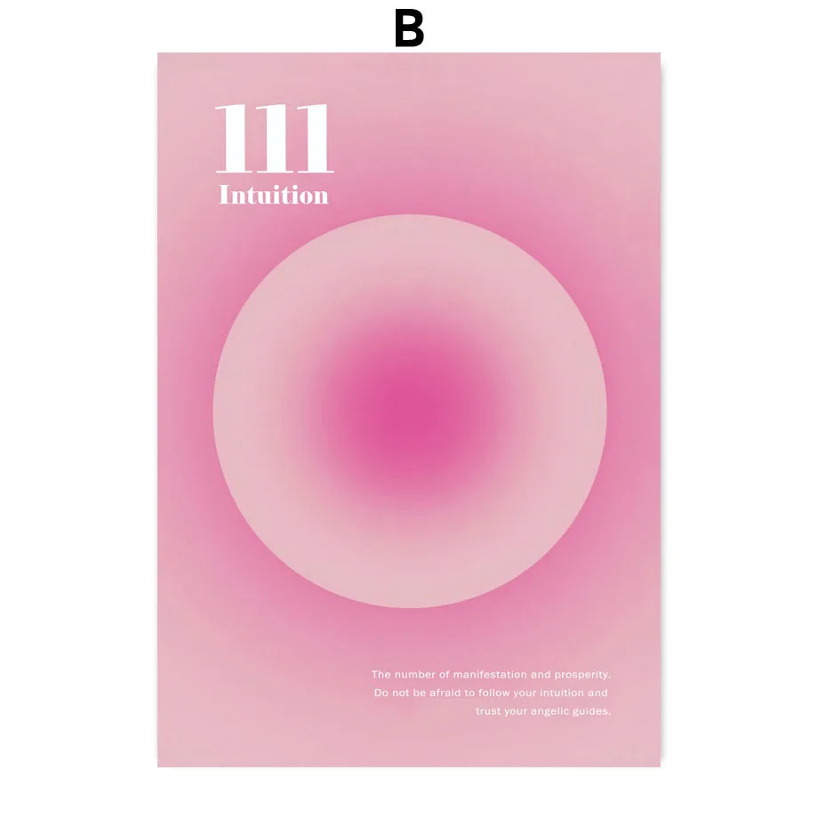 Plakat aura - gradient energii i liczby aniolow żółty