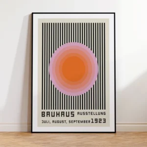Plakat Bauhaus 1923 - klasyczna grafika wystawowa żółty
