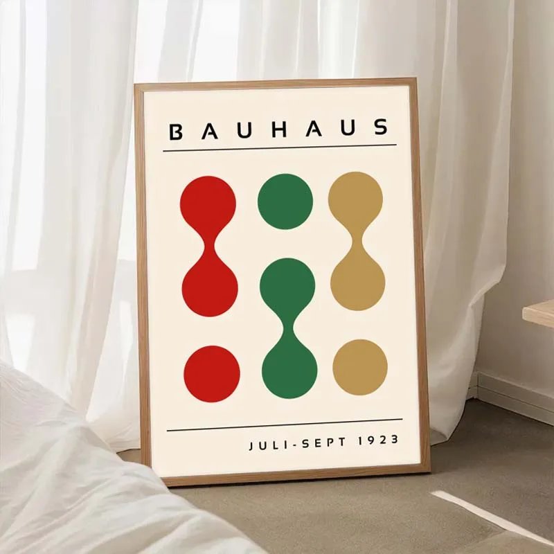 Plakat Bauhaus abstrakcyjny minimalistyczny Biały