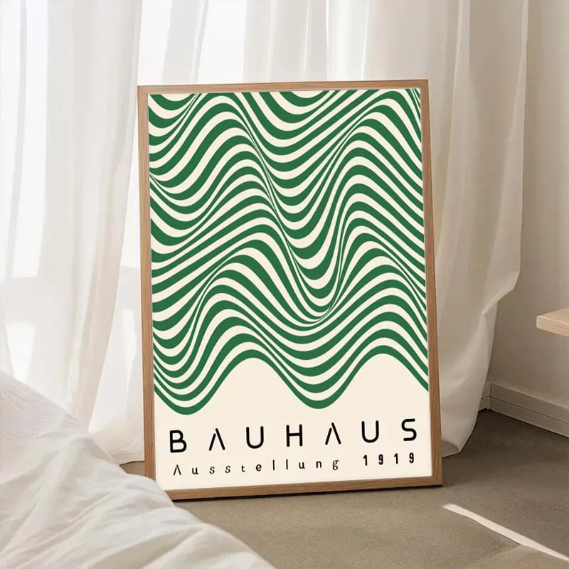 Plakat Bauhaus abstrakcyjny minimalistyczny Burgundia