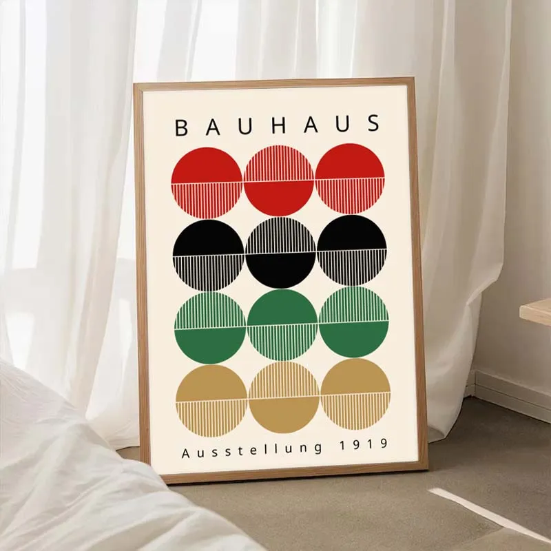Plakat Bauhaus abstrakcyjny minimalistyczny Czerwony