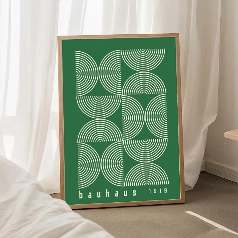 Plakat Bauhaus abstrakcyjny minimalistyczny Fioletowy