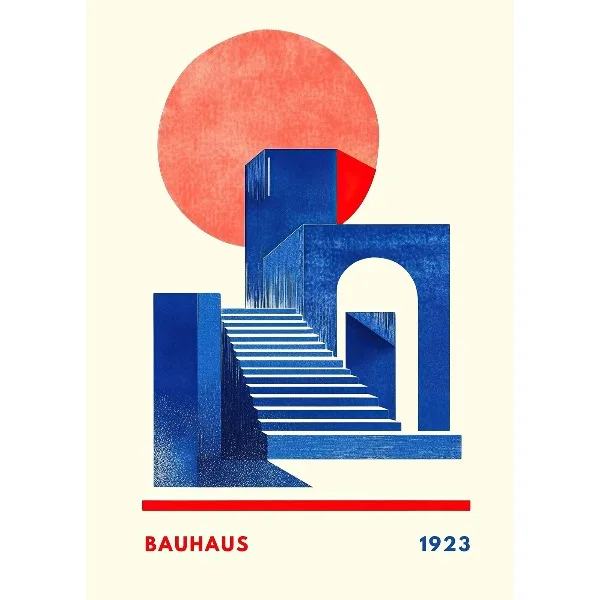 Plakat Bauhaus architektura vintage Biały