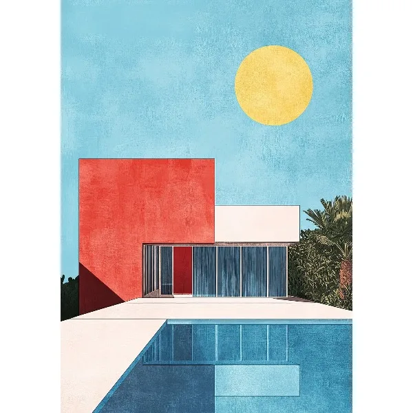 Plakat Bauhaus architektura vintage Czarny