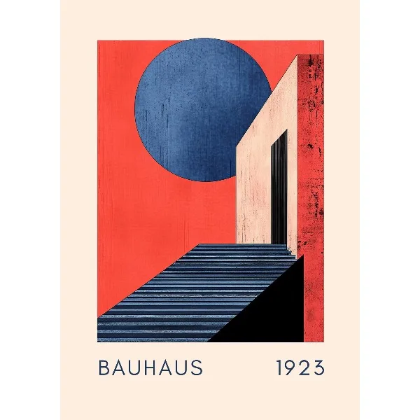 Plakat Bauhaus architektura vintage Fioletowy