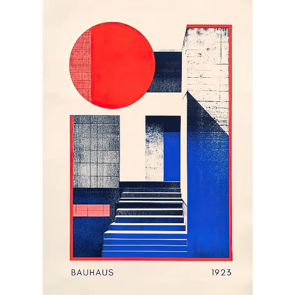 Plakat Bauhaus architektura vintage Jasnożółty