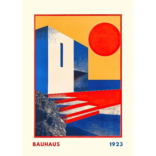 Plakat Bauhaus architektura vintage Niebieski