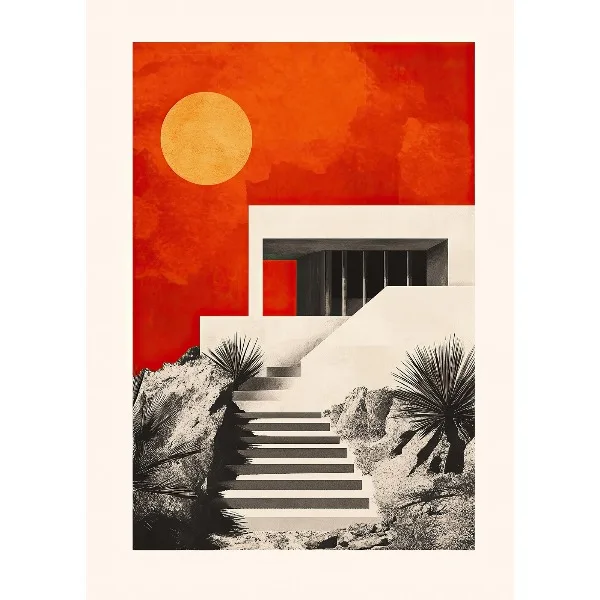 Plakat Bauhaus architektura vintage Zielony