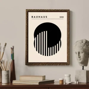 Plakat Bauhaus w stylu boho Różowy