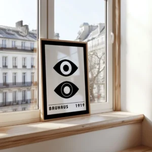 Plakat Bauhaus czarno-biały - prosta grafika ścienna Biały