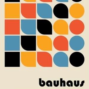 Plakat Bauhaus Abstrakcja Geometryczna Fioletowy