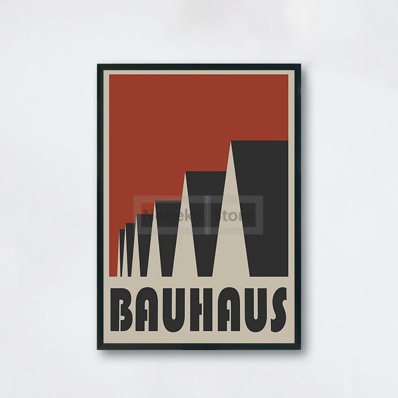Plakat Bauhaus - geometryczna grafika mid-century Fioletowy